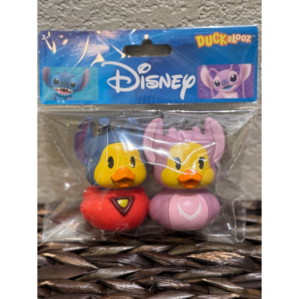 Disney Duckalooz‎ Angel & Alien Stitch Rubber Ducks Jeep 2 Pack Sealed NWT